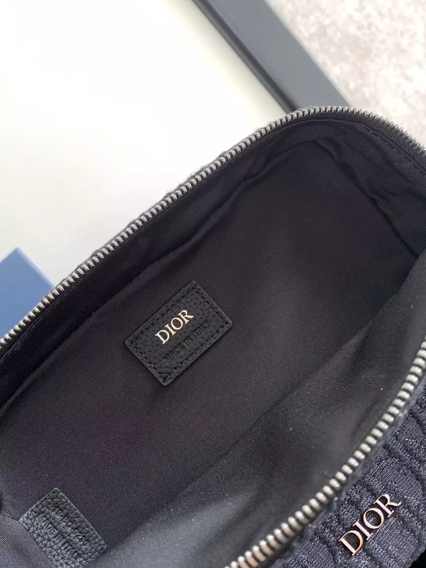 Safari Bag with Strap Black Dior Oblique Jacquard