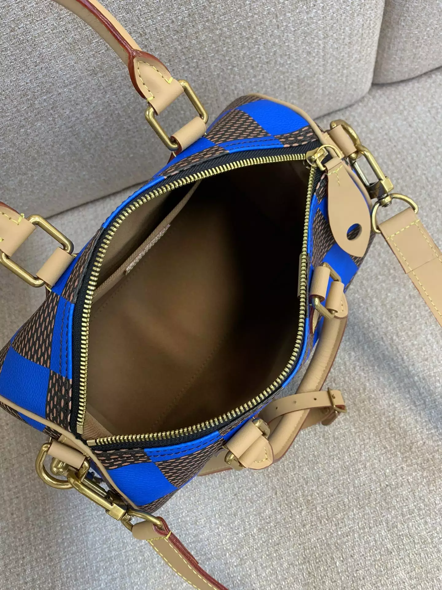 Speedy Bandoulière 25 Blue Damier Pop Canvas