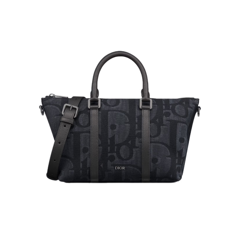 Weekender 25 Black Maxi Dior Oblique Jacquard
