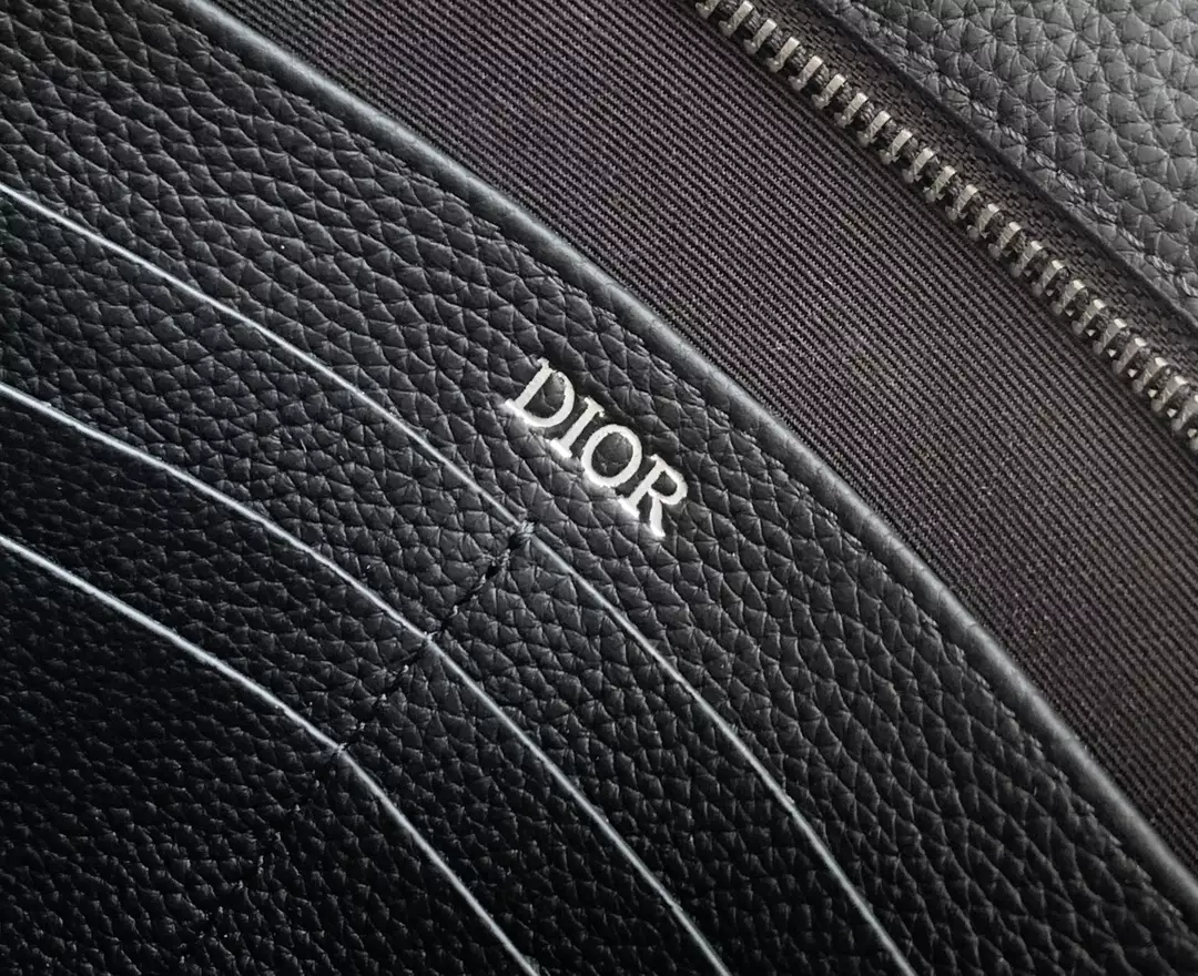 A5 Triangle Pouch Beige and Black Dior Oblique Jacquard
