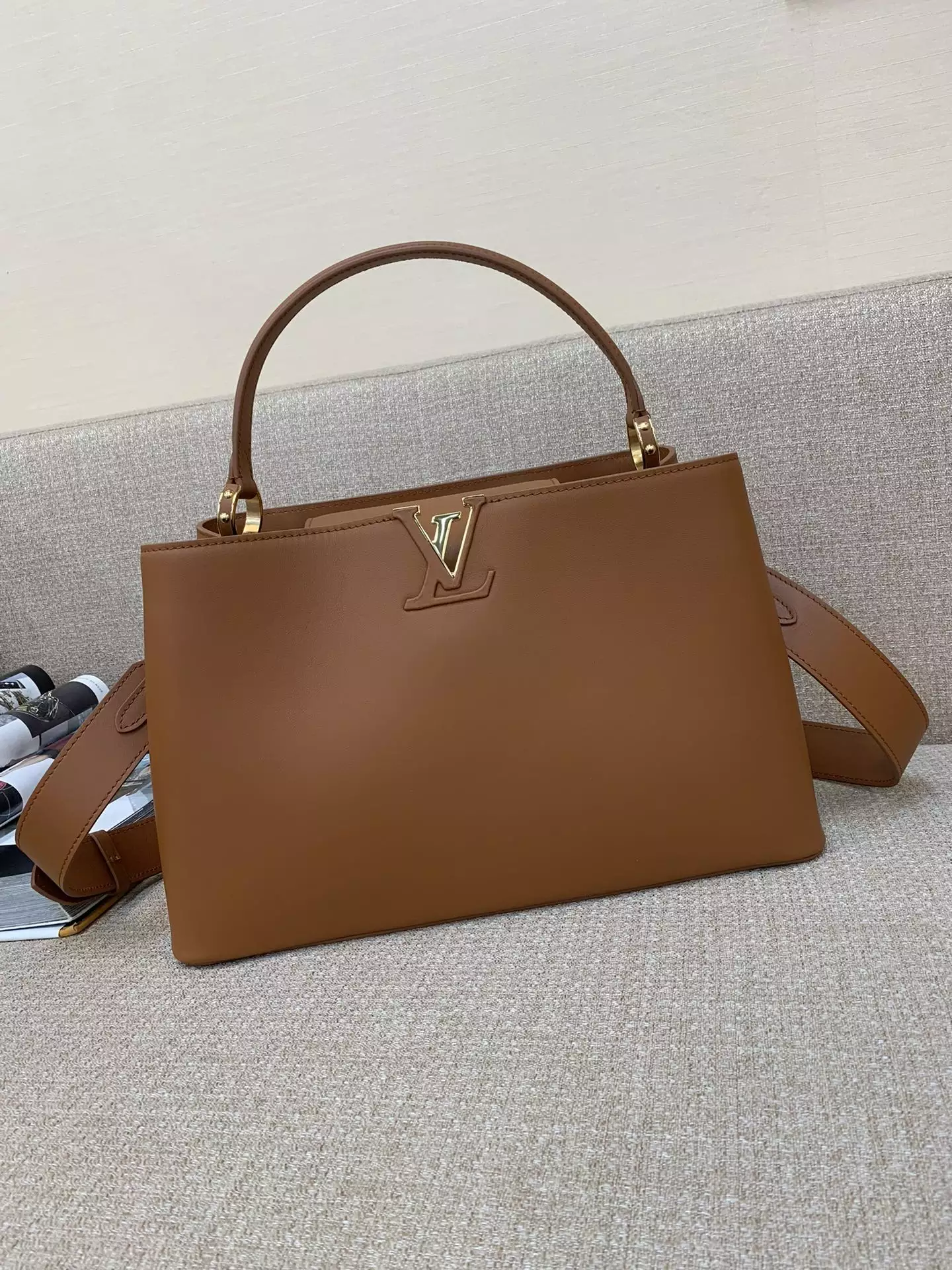 Capucines GM Souple Cognac Smooth Taurillon