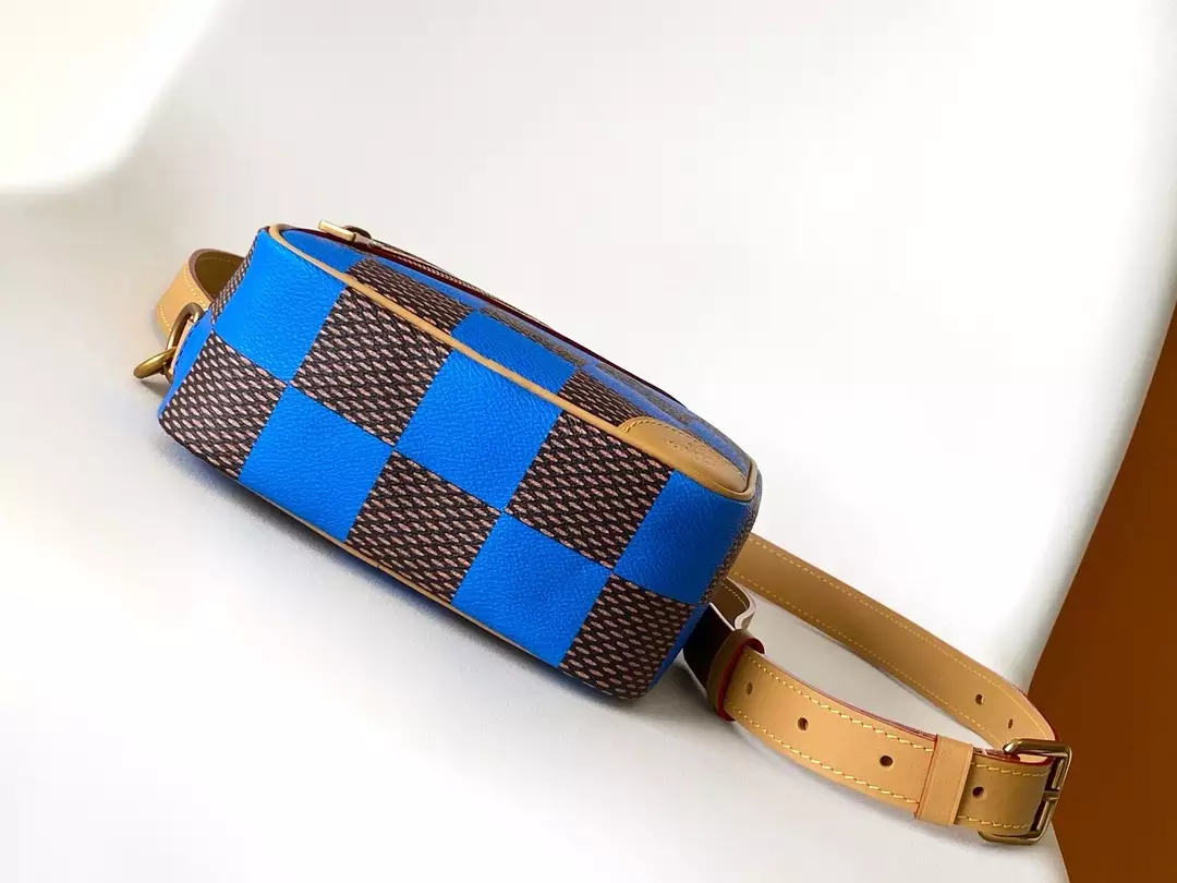 Chess Messenger Bag Blue Damier Pop Canvas