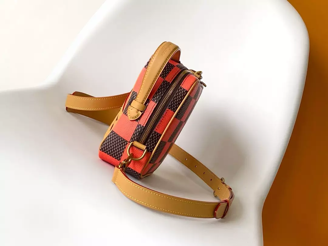 Chess Messenger Bag Orange Damier Pop Canvas