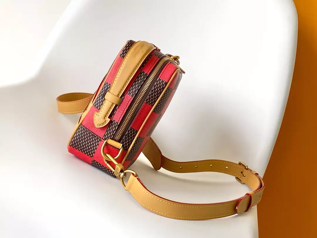 Chess Messenger Bag Red Damier Pop Canvas