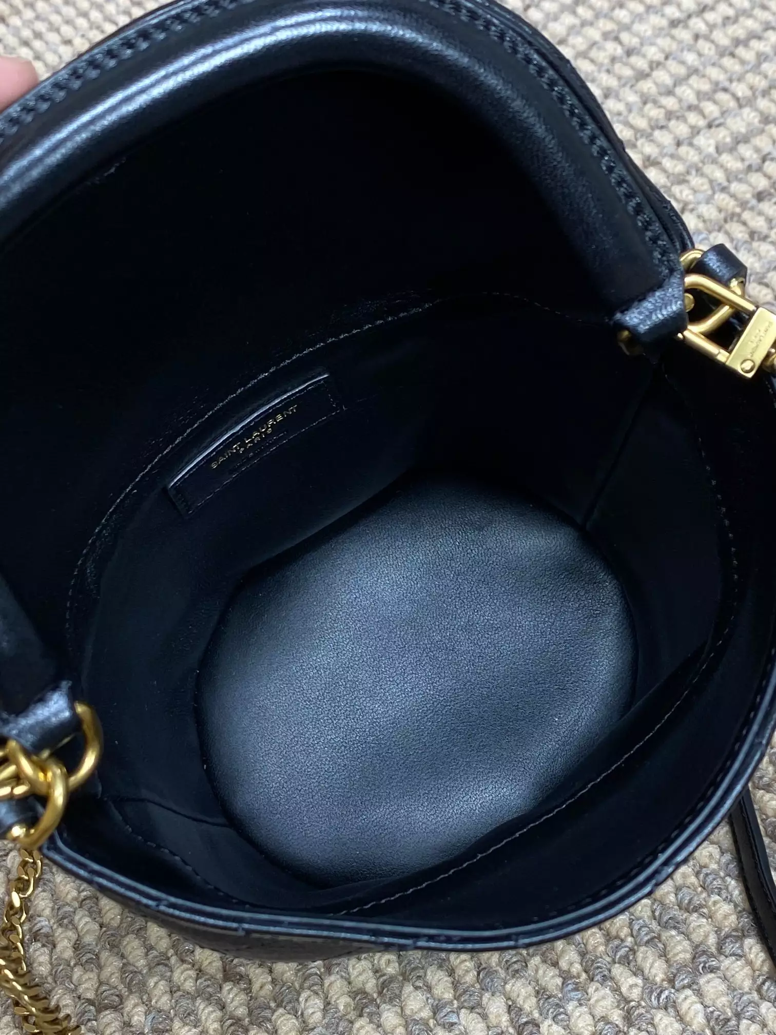Gaby Bucket Bag in Black Lambskin - YB092