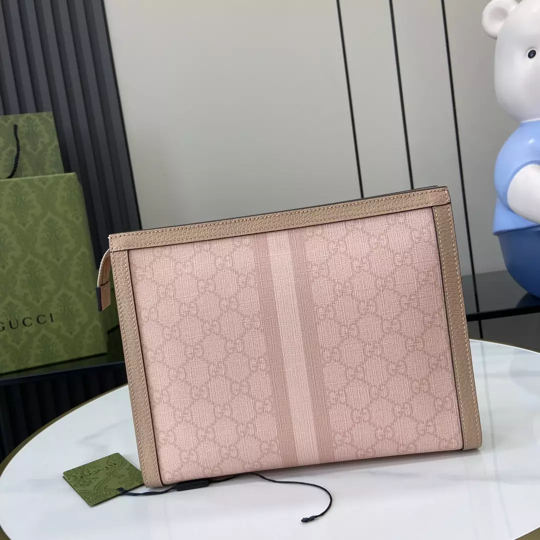 Ophidia GG Pouch in Dusty Pink GG Supreme