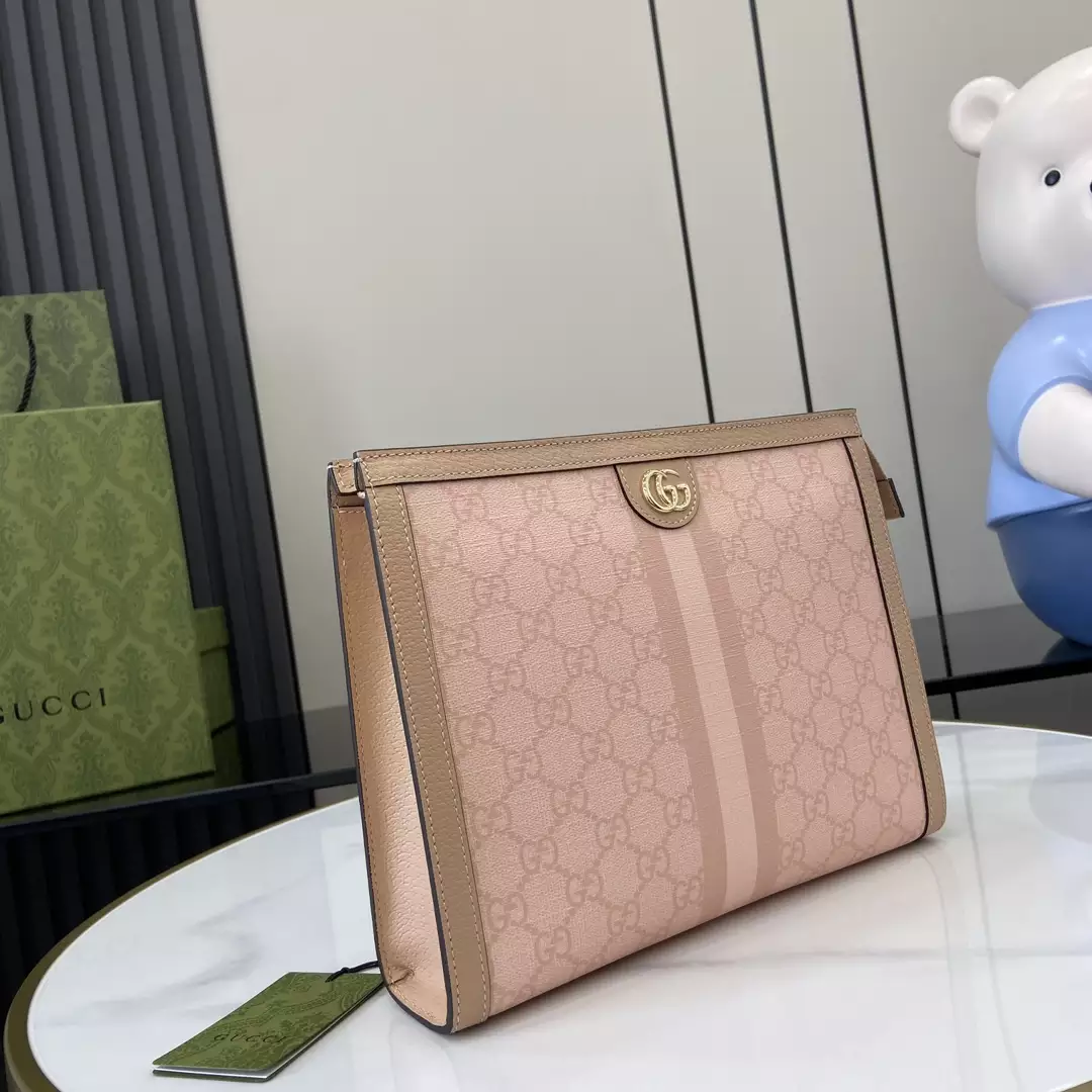 Ophidia GG Pouch in Dusty Pink GG Supreme