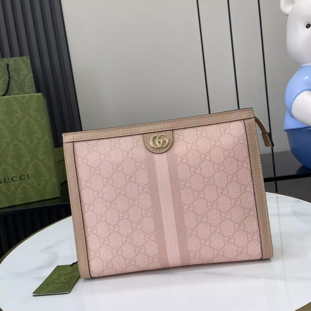 Ophidia GG Pouch in Dusty Pink GG Supreme