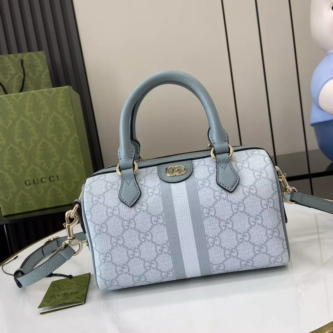 Ophidia GG Super Mini Bag in Dusty Blue GG Supreme