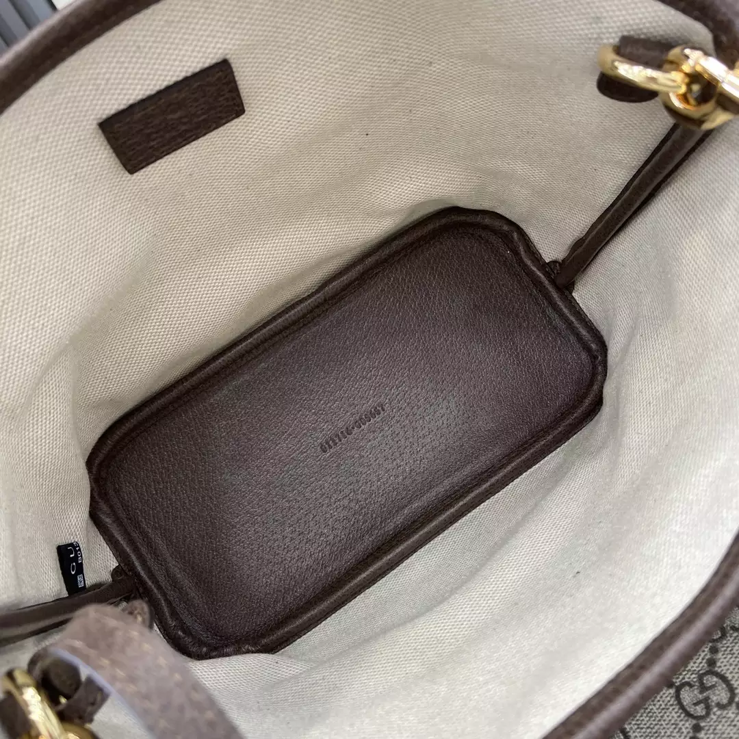 Ophidia Mini Tote Bag in Beige and Ebony GG Supreme Canvas