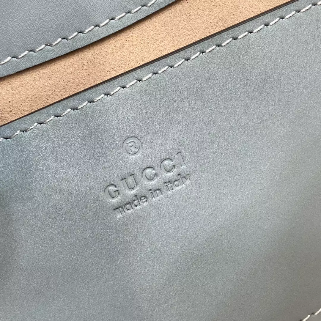 Padlock Small Shoulder Bag in Dusty Blue Leather