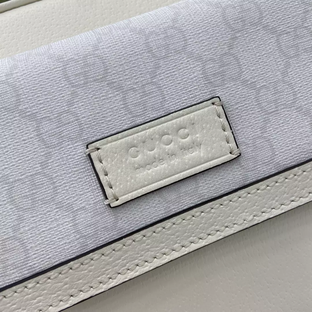 Small GG Crossbody Bag with Tag White Leather – GB362