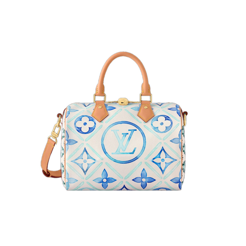 Speedy Bandoulière 25 Lagoon Blue Monogram Tiles Canvas