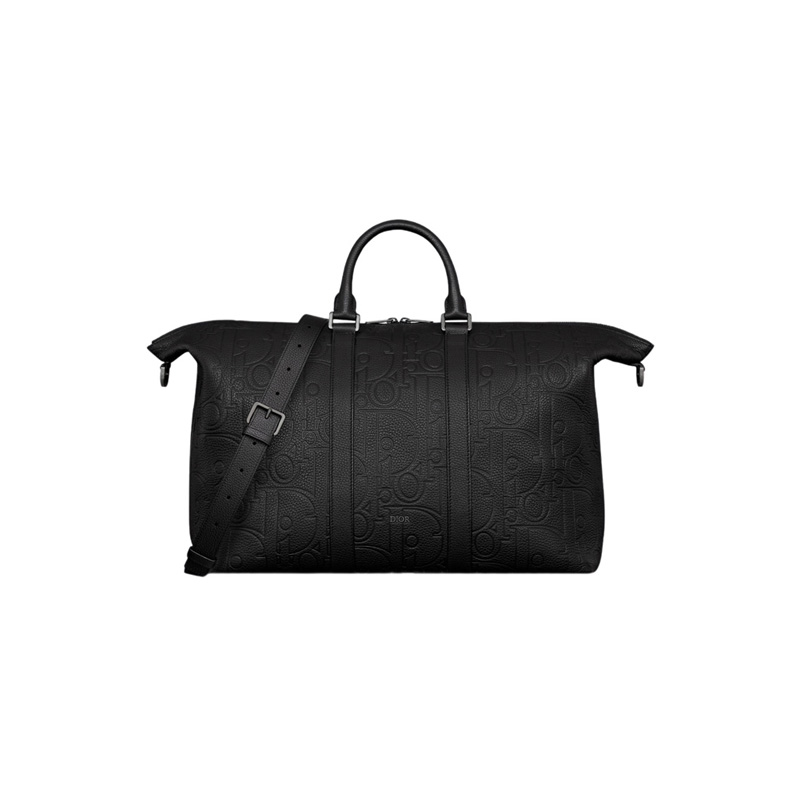 Weekender 40 Black Dior Gravity Leather and Black Grained Calfskin