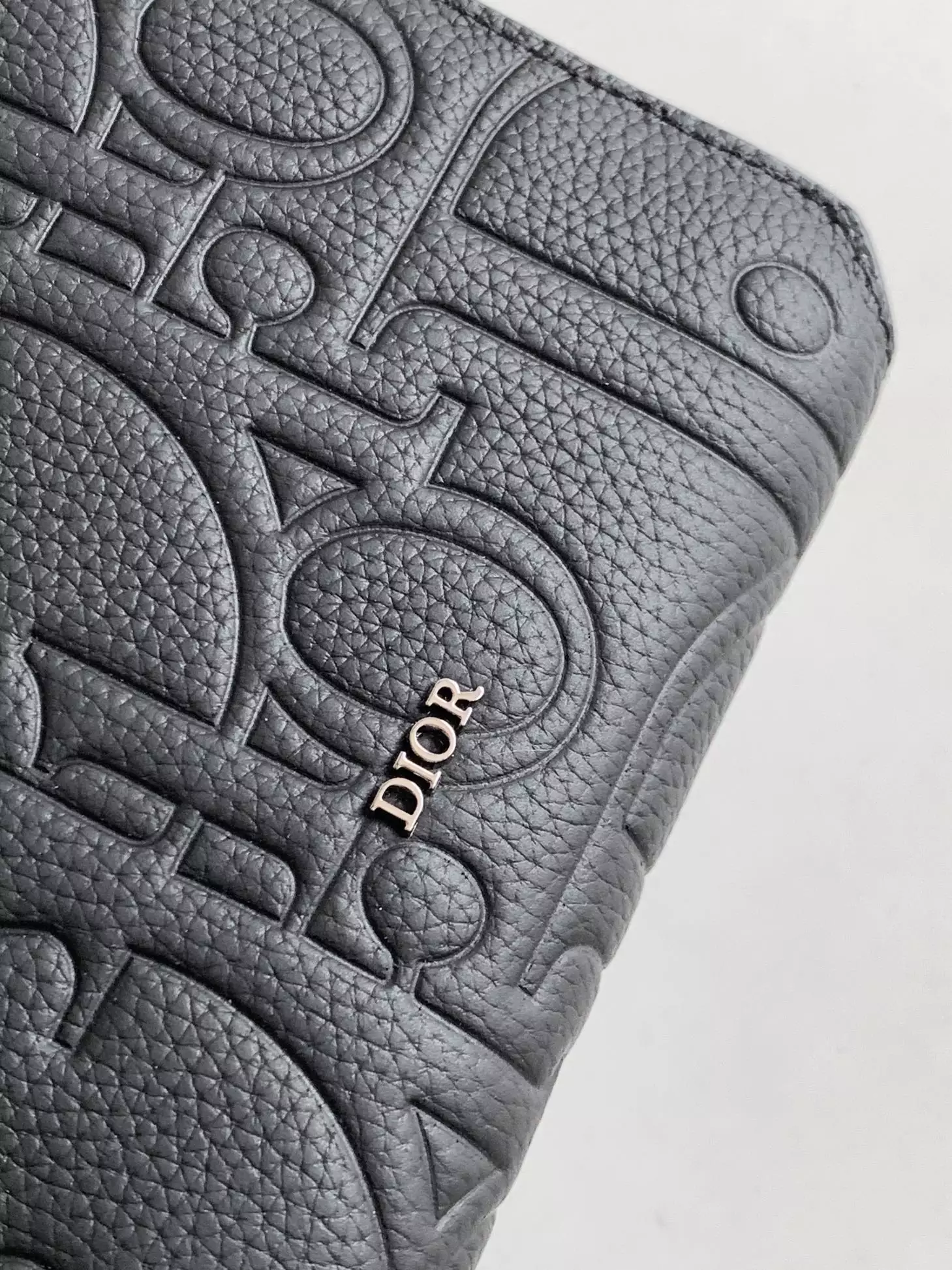 Zipped Pouch with Strap Black Dior Gravity Leather